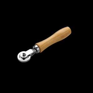 Tyre puncture patch stitcher roller with wooden handle and metal roller wheel