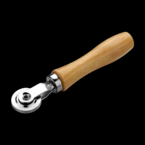 Tyre puncture patch stitcher roller with wooden handle and metal roller wheel